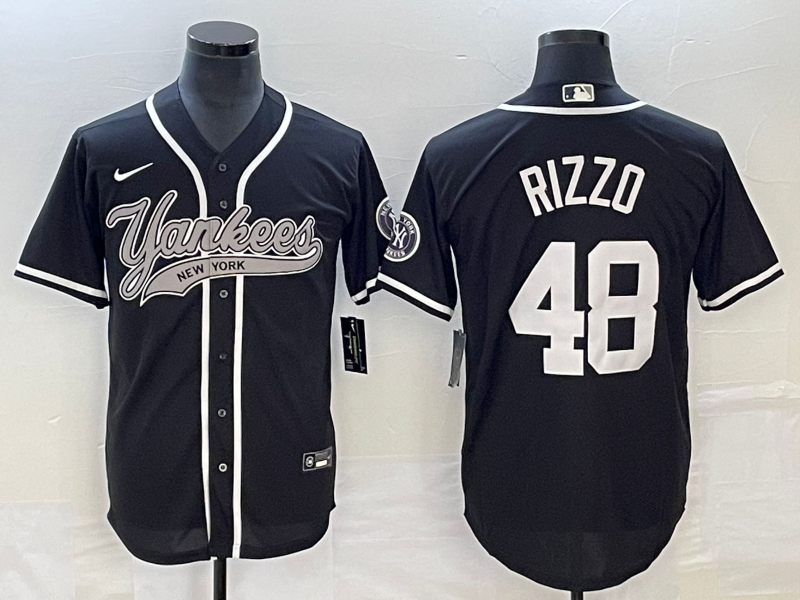 Men's New York Yankees Anthony Rizzo #48 Black Player Jerseys Joint Edition