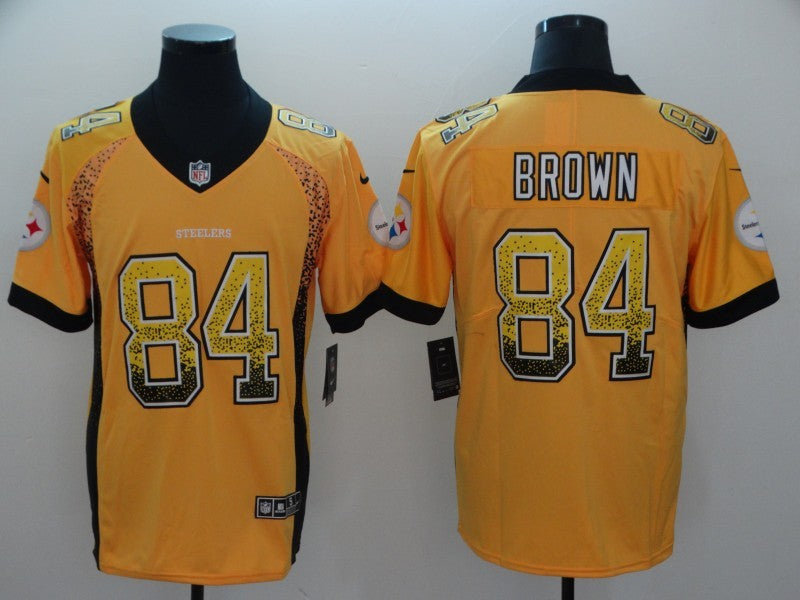 Men's Pittsburgh Steelers Antonio Brown #84 Gold Player Game Jerseys