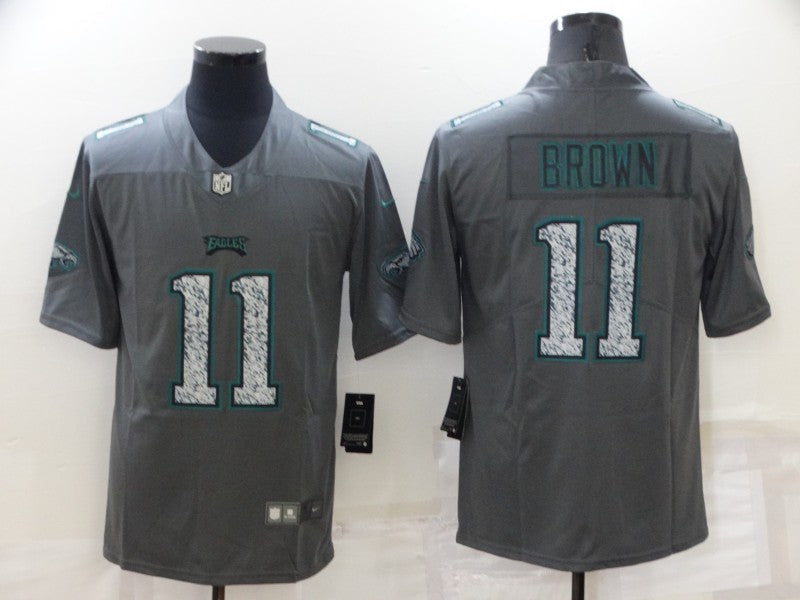 Men's Philadelphia Eagles A.J. Brown #11 Gray Game Player Jerseys