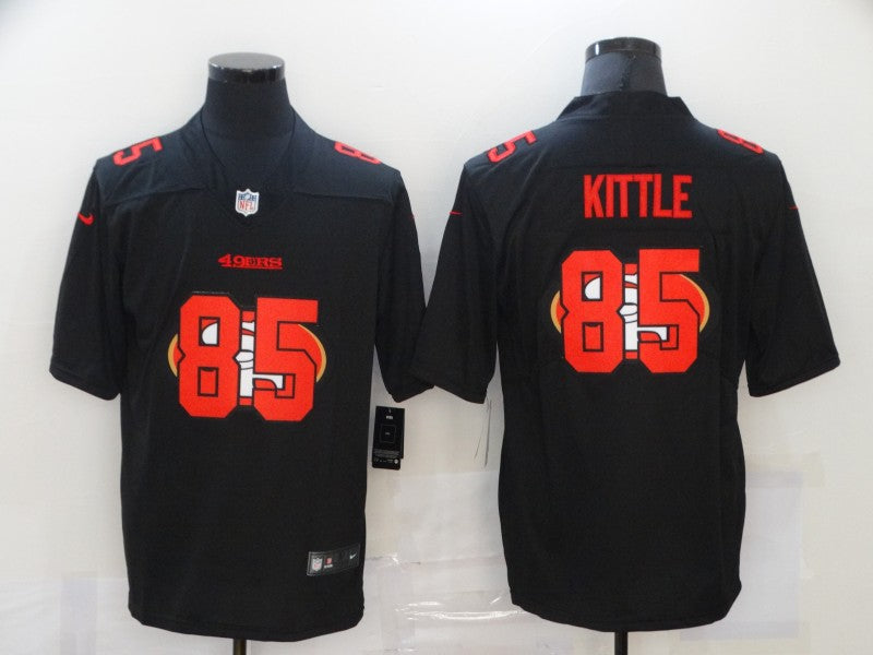 Men's San Francisco 49ers #85 George Kittle Black Stitched Game Jerseys