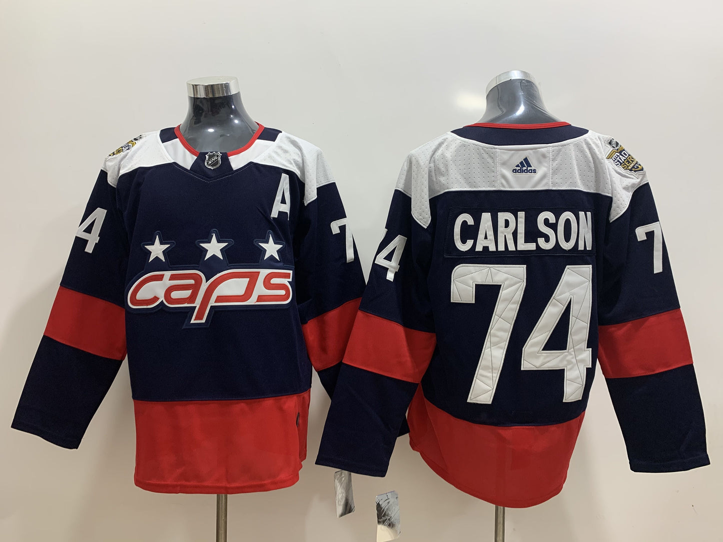 Men's Washington Capitals John Carlson #74 Navy Home Breakaway Player Jerseys