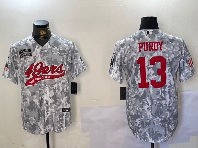 Men's San Francisco 49ers Brock Purdy #13 Arctic Camo Salute to Service Limited Jerseys