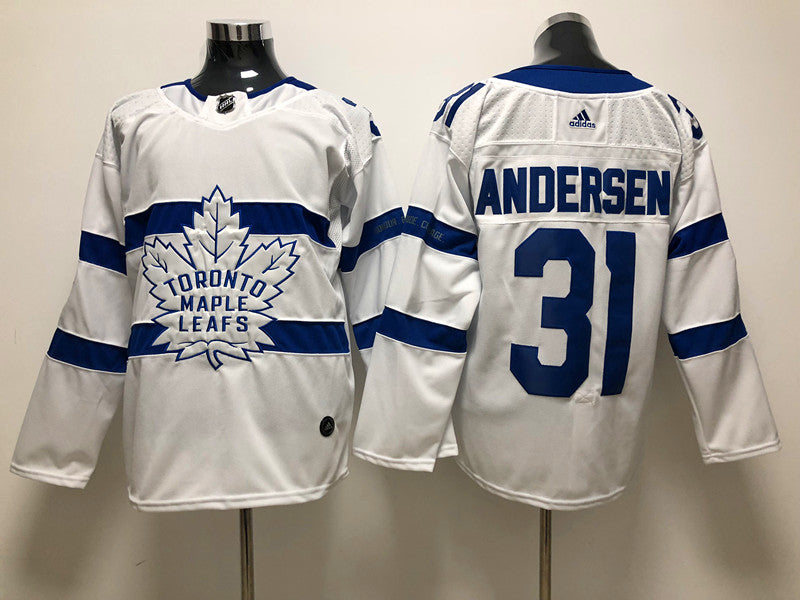 Men's Toronto Maple Leafs Frederik Andersen #31 White Player Game Jerseys