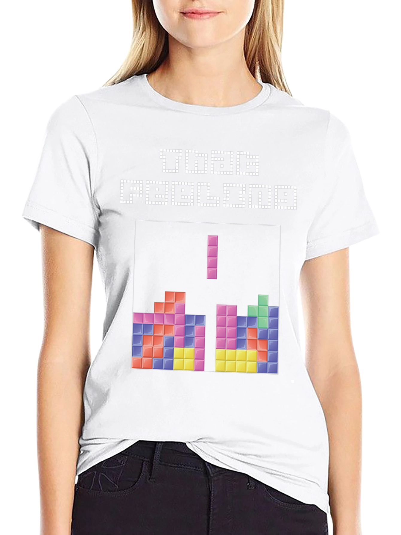 Retro Tetris Game Over Black T-Shirt