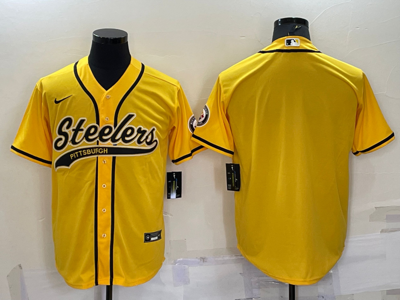 Men's Pittsburgh Steelers Yellow Blank Jerseys