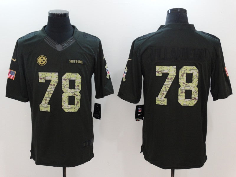 Men's Pittsburgh Steelers Alejandro Villanueva #78 Black Authentic Game Jerseys