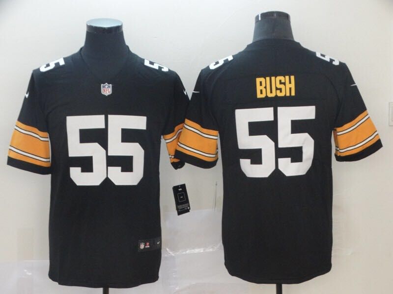 Men's Pittsburgh Steelers Devon Bush Jr. #55 Black Player Game Jerseys