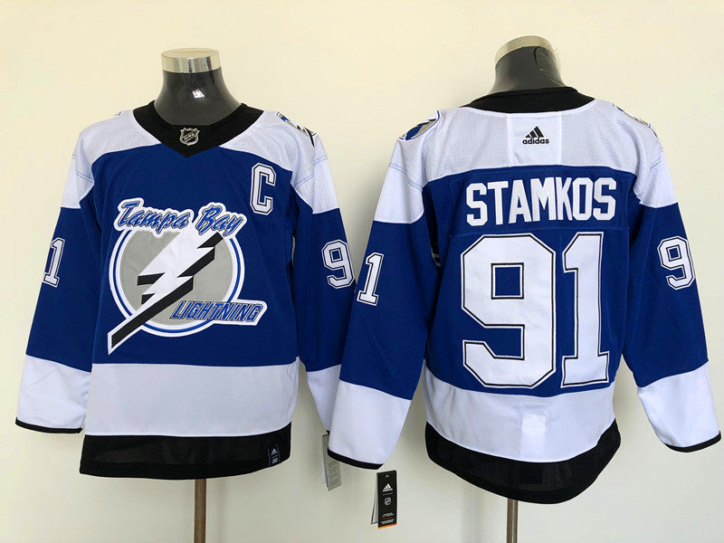 Men's Tampa Bay Lightning Steven Stamkos #91 Blue Player Game Jerseys