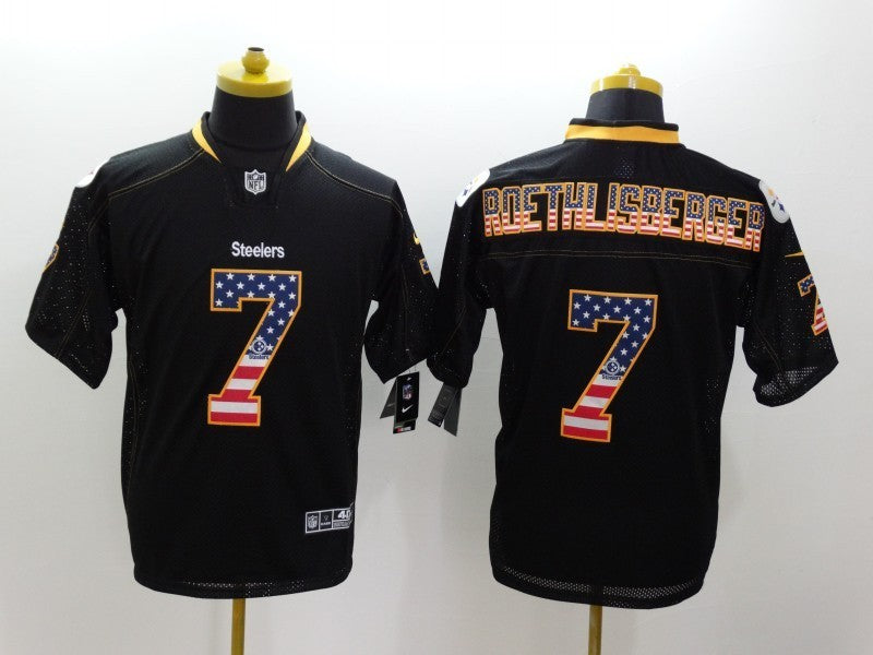Men's Pittsburgh Steelers Ben Roethlisberger #7 Black Alternate Game Jerseys