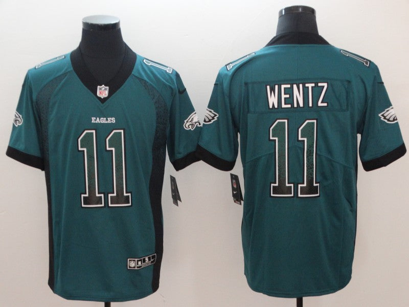 Men's Philadelphia Eagles Carson Wentz #11 Midnight Green Game Player Jerseys