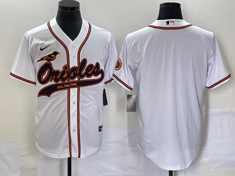 Men's Baltimore Orioles White Replica Blank Jerseys Joint Edition