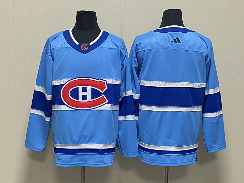 Men's Montreal Canadiens Light Blue Reverse Retro 2.0 Authentic Blank Jerseys