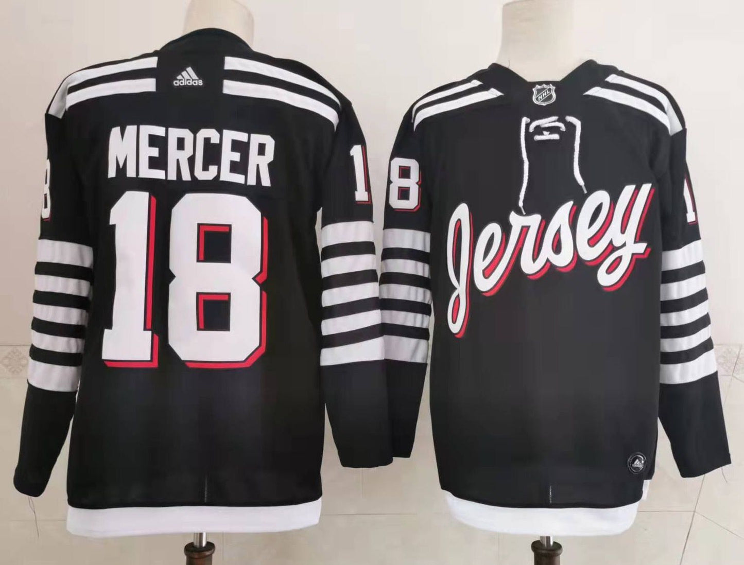 Men's New Jerseys Devils Jamie Dawson Mercer #18 Black Player Game Jerseys
