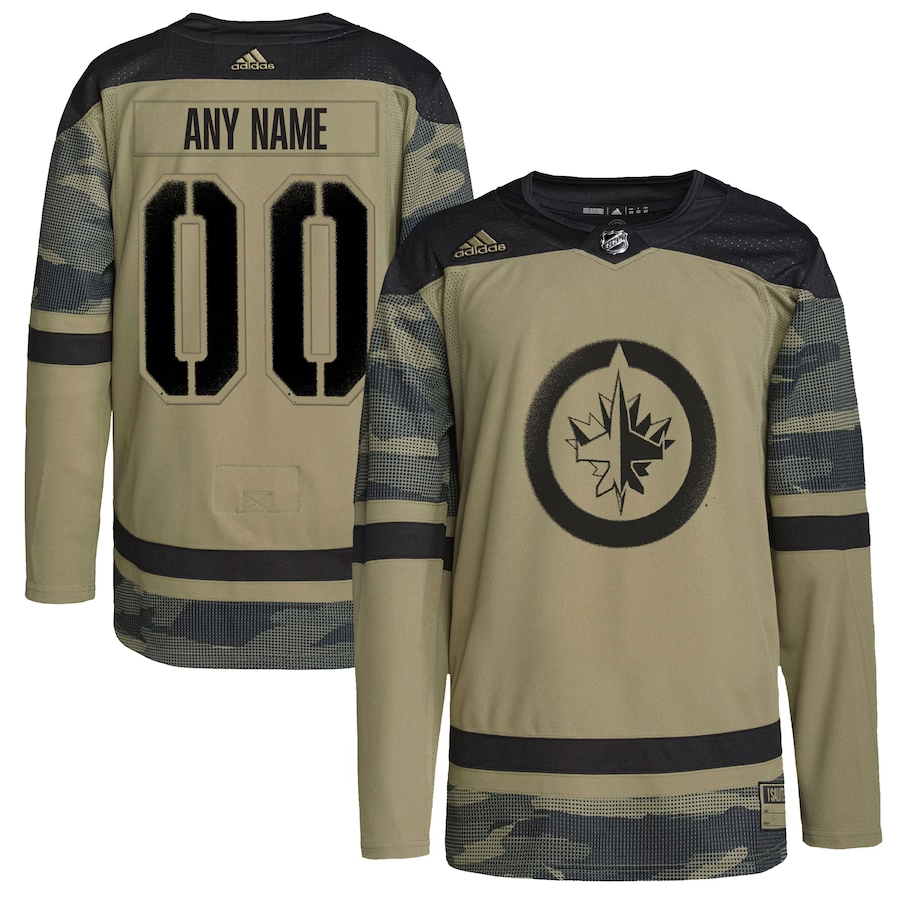 Men's Winnipeg Jets Camo Military Appreciation Team Authentic Custom Practice Jerseys
