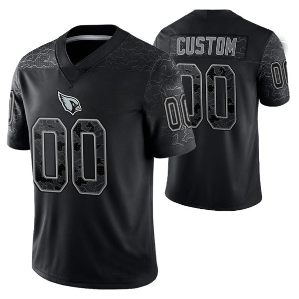 Custom1 Arizona Cardinals ACTIVE PLAYER Black Reflective Limited Stitched Football Jerseys