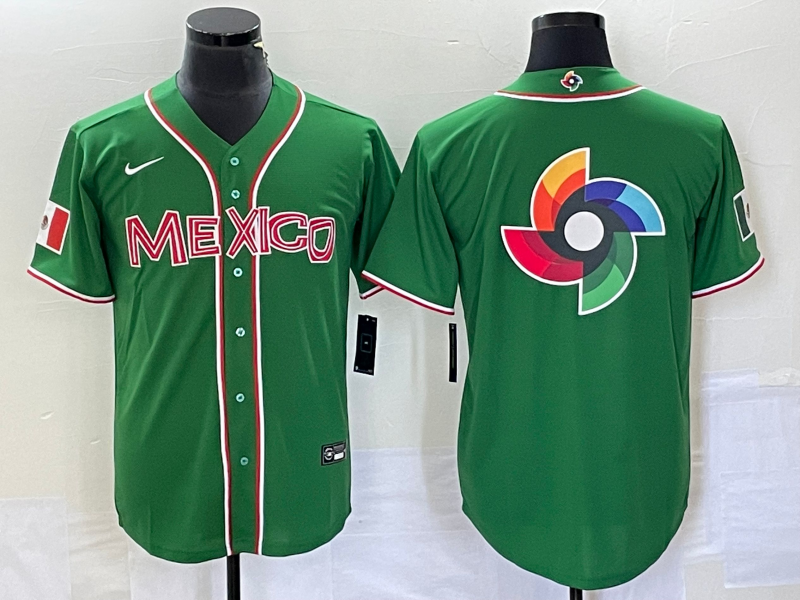 Men's 2023 World Baseball Classic Mexico Green Player Jerseys
