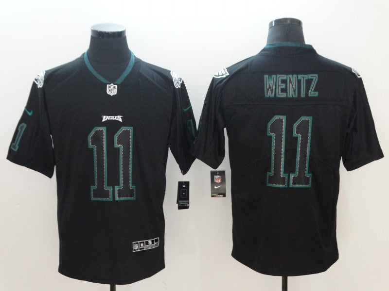 Men's Philadelphia Eagles #11 Carson Wentz Black Game Player Jerseys