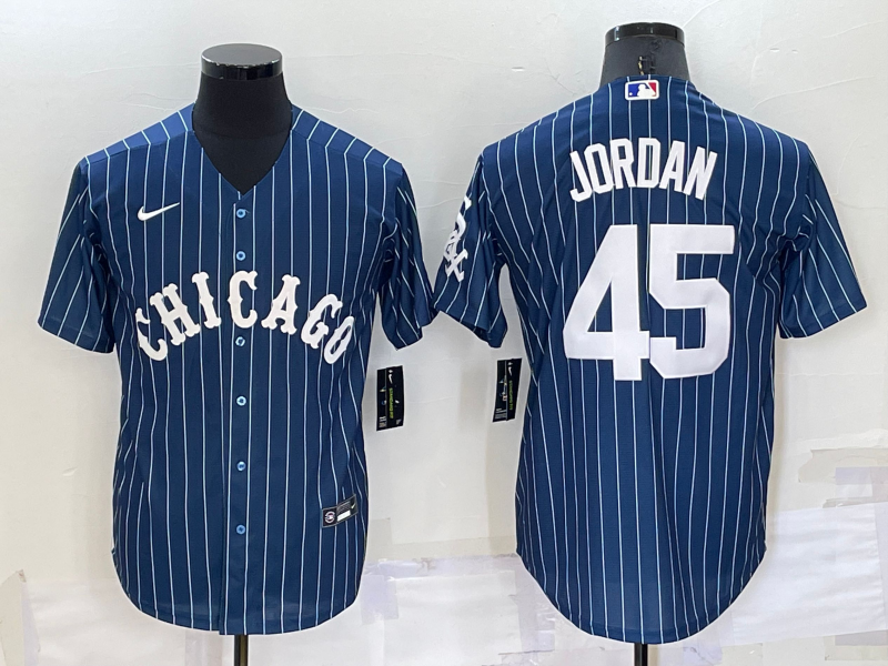 Men's Chicago White Sox Michael Jordan #45 Blue Replica Baseball Jerseys