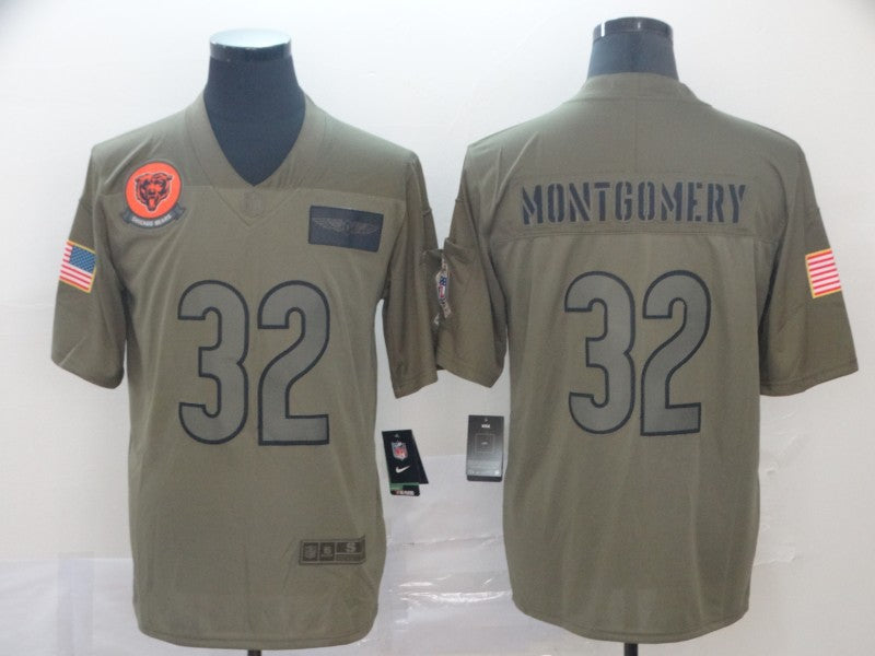 Men's Chicago Bears David Montgomery #32 Brown Game Jerseys