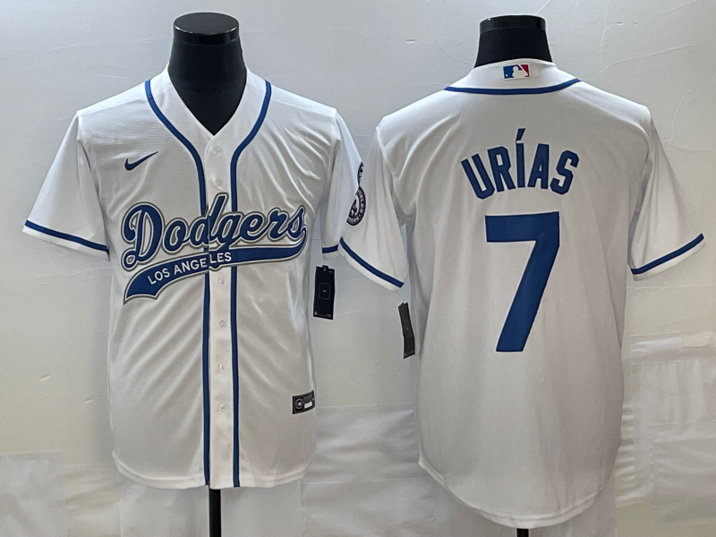 Men's Los Angeles Dodgers Julio Urias #7 White Player Jerseys Joint Edition