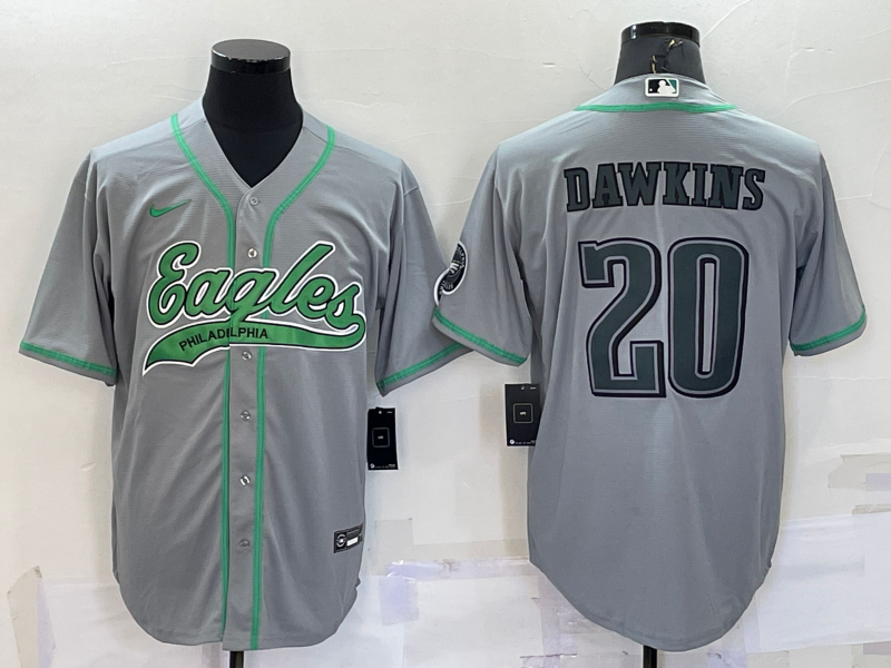 Men's Philadelphia Eagles Brian Dawkins #20 Gray Game Jerseys Joint Edition