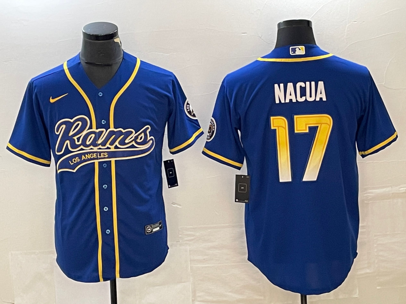 Men's Los Angeles Rams Puka Nacua #17 Royal Game Jerseys Joint Edition
