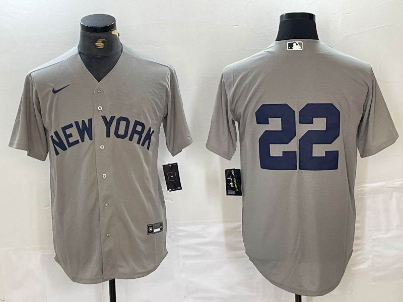 Men's New York Yankees Juan Soto #22 Gray Limited Game Name Jerseys