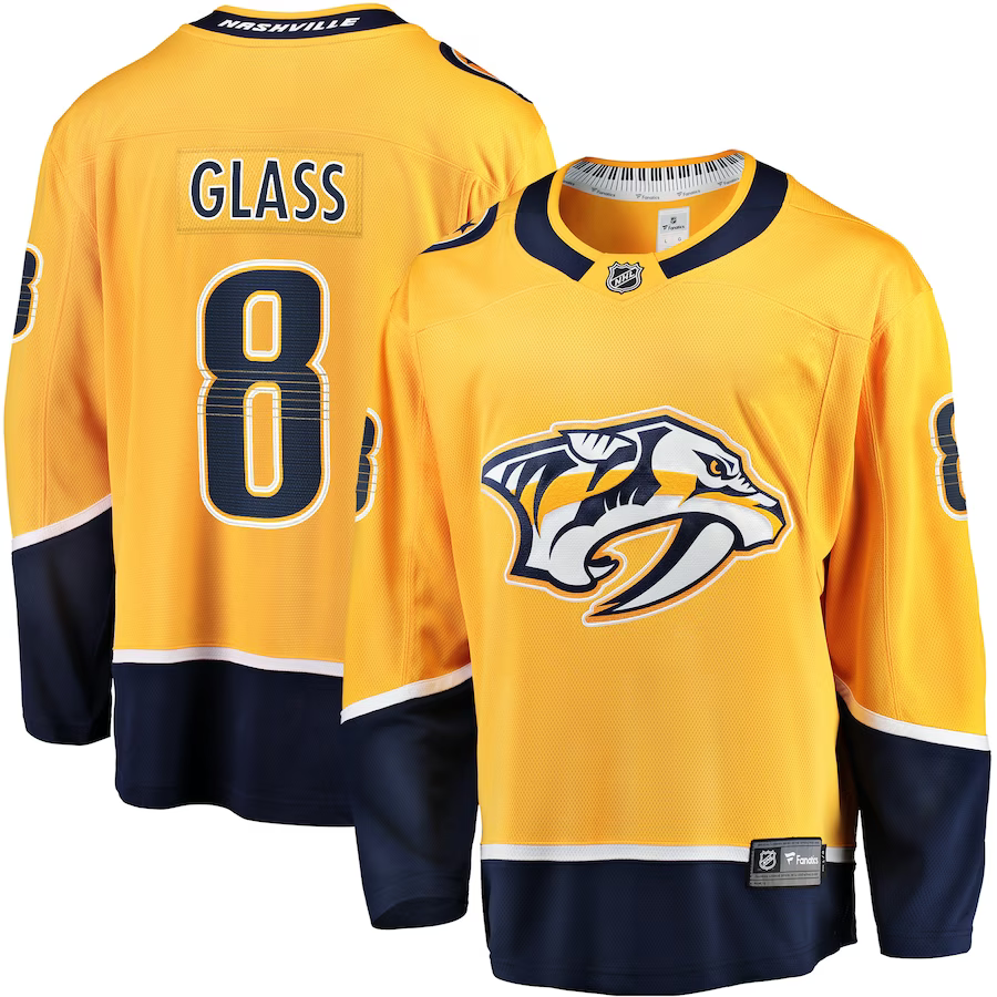 Men's Nashville Predators Cody Glass #8 Gold Home Breakaway Player Jerseys