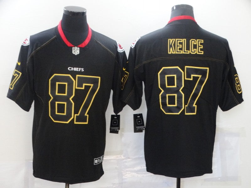 Men's Kansas City Chiefs Travis Kelce #87 Black Authentic Game Jerseys