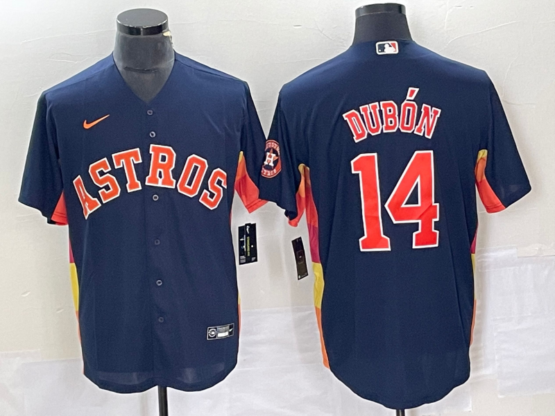 Men's Houston Astros Mauricio Dubon #14 Navy Alternate Replica Player Name Jerseys