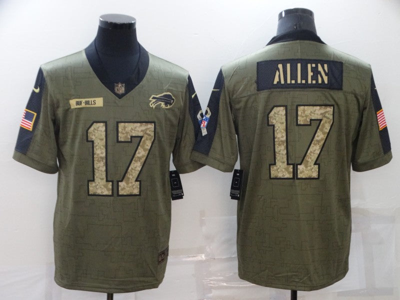 Men's Buffalo Bills Josh Allen #17 Brown Game Player Jerseys