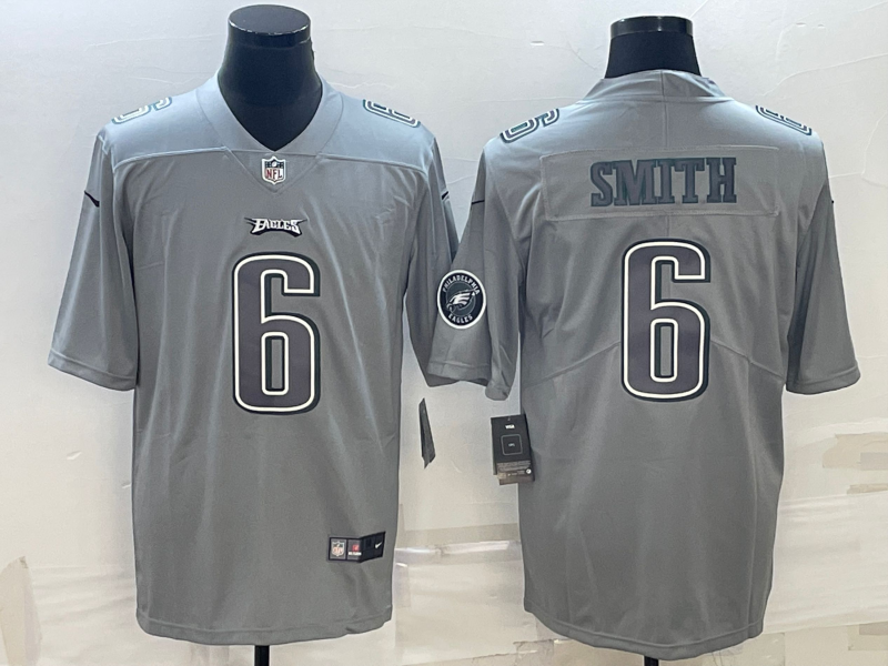 Men's Philadelphia Eagles DeVonta Smith #6 Gray Atmosphere Fashion Game Jerseys