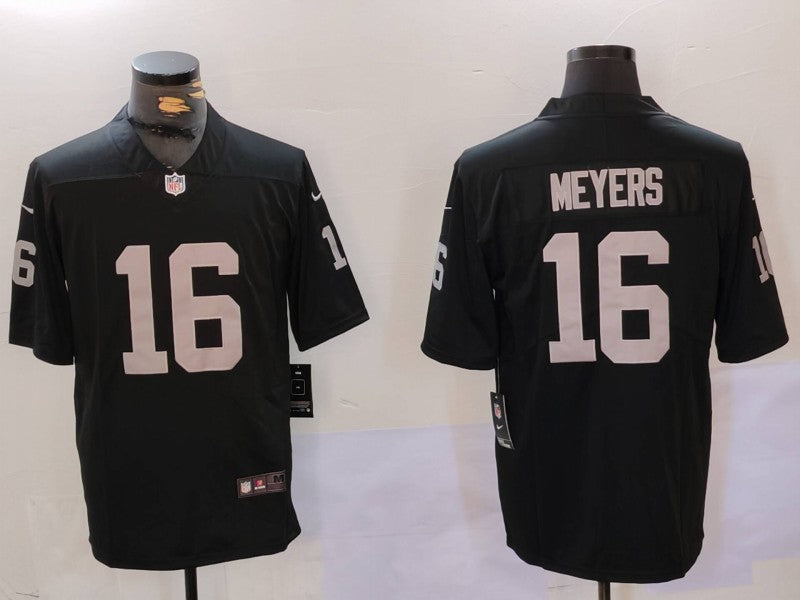 Men's Las Vegas Raiders Jakobi Meyers #16 Black Game Jerseys