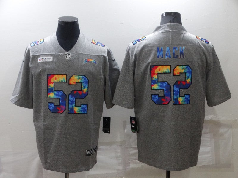 Men's Los Angeles Chargers Khalil Mack #52 Gray Game Jerseys