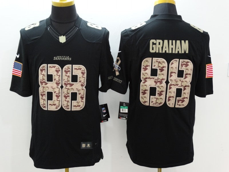 Men's Seattle Seahawks Jimmy Graham #88 Black Game Player Jerseys