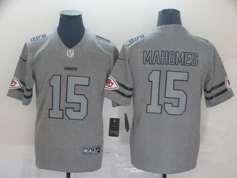 Men's Kansas City Chiefs Patrick Mahomes Gray Player Game Jerseys