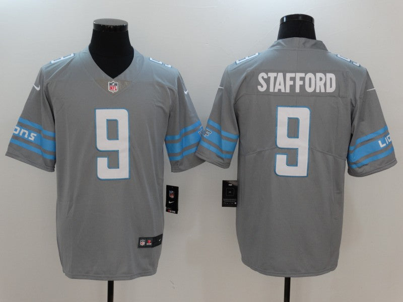 Men's Detroit Lions Matthew Stafford #9 Gray Game Jerseys