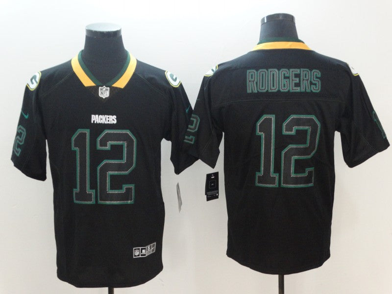 Men's Green Bay Packers Aaron Rodgers #12 Black Player Jerseys