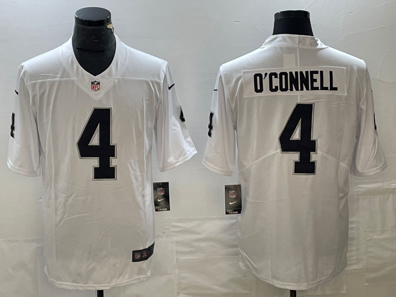 Men's Las Vegas Raiders Aidan O'Connell #4 White Game Jerseys
