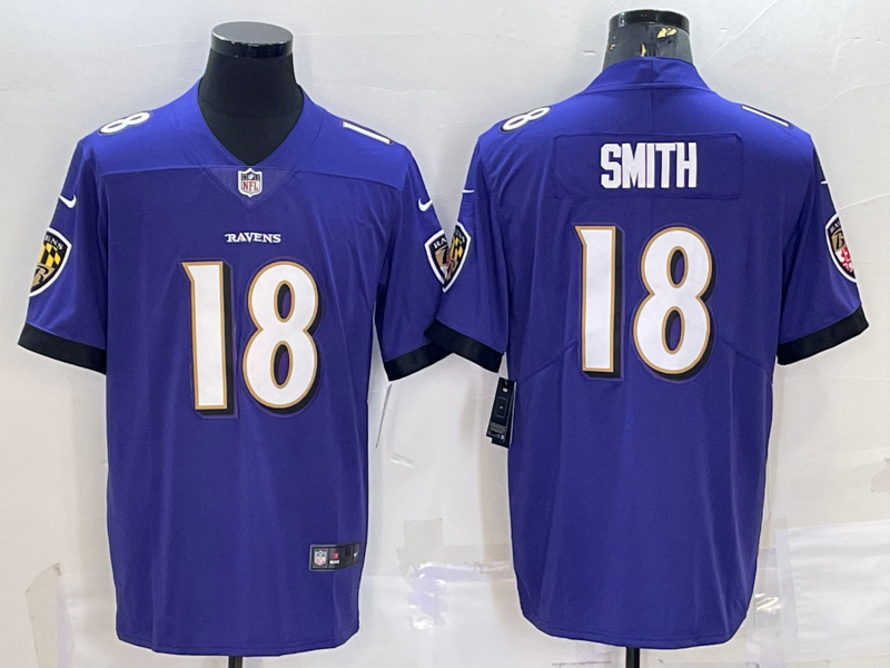 Men's Baltimore Ravens Roquan Smith #18 Purple Game Jerseys
