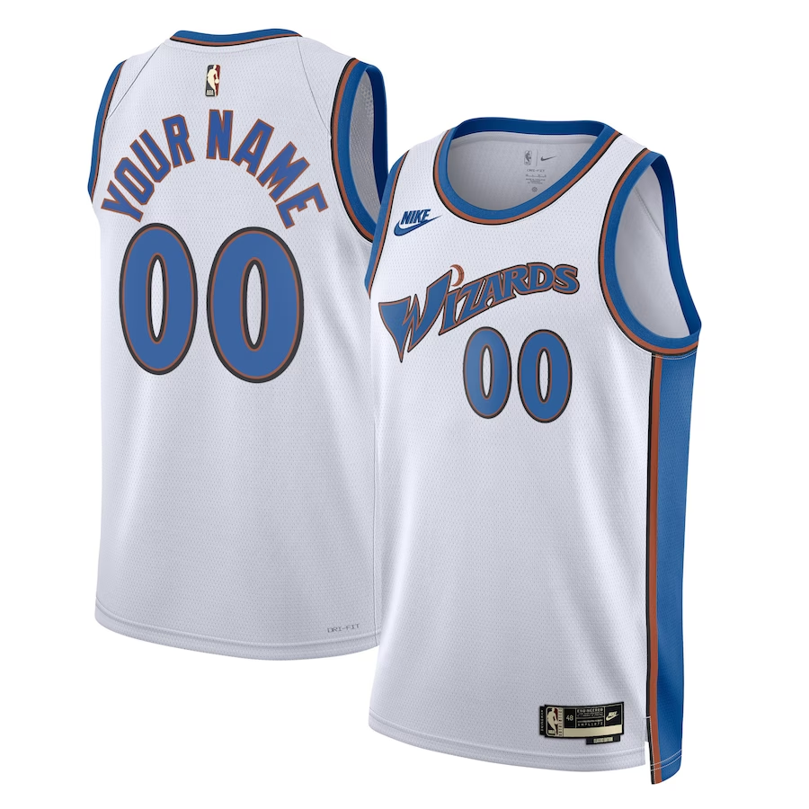 Men's Washington Wizards White 2022/23 Custom Swingman Jerseys - Classic Edition