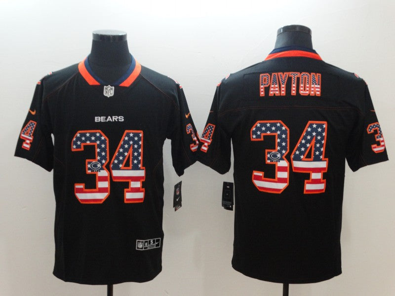 Men's Chicago Bears Walter Payton #34 Black Game Jerseys
