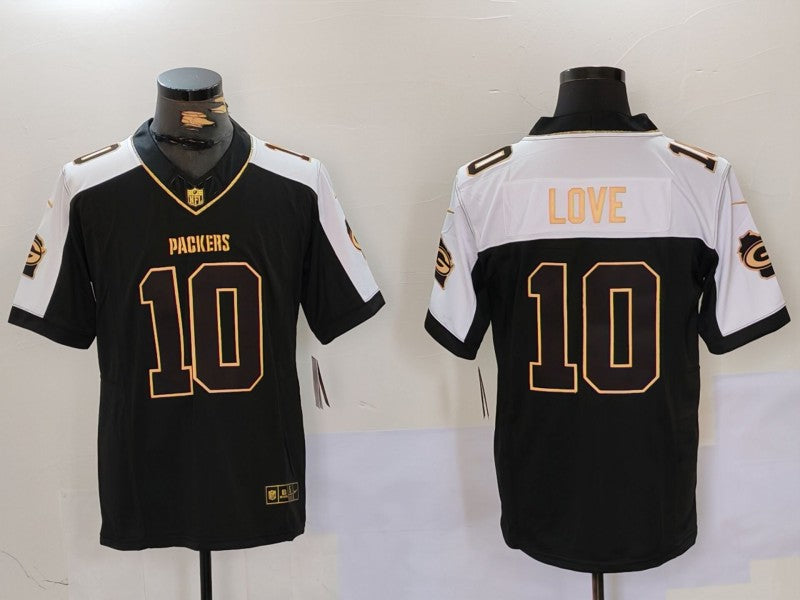 Men's Green Bay Packers Jordan Love #10 Black Game Player Jerseys