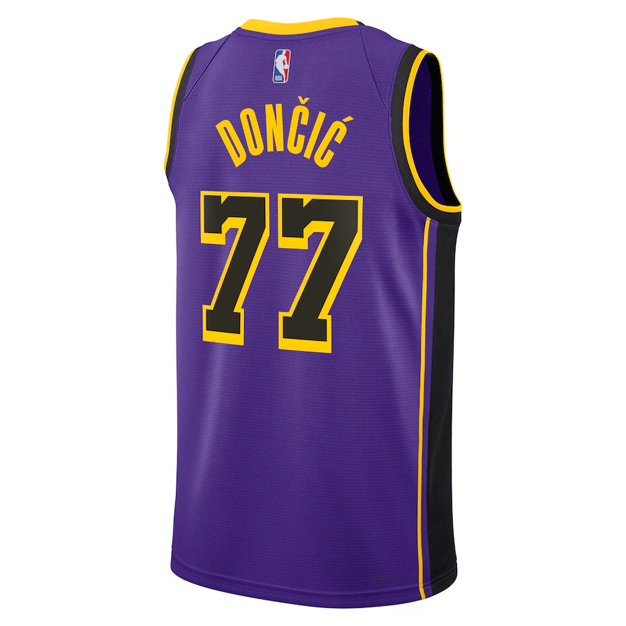 Los Angeles Lakers Jordan Brand Statement Edition Swingman Jersey - Purple - Luka Don��i��