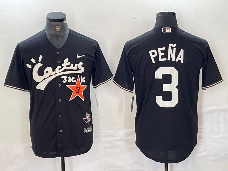 Men's Houston Astros Jeremy Pena #3 Black Limited Player Jerseys