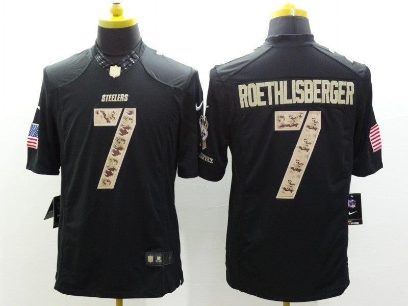 Men's Pittsburgh Steelers #7 Ben Roethlisberger Black Authentic Player Jerseys