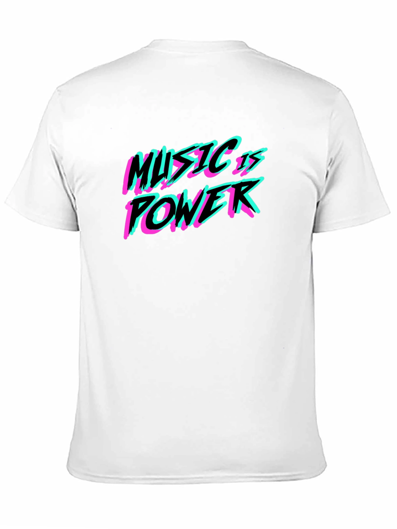 Music is Power T-Shirt - Black Crew Neck Tee