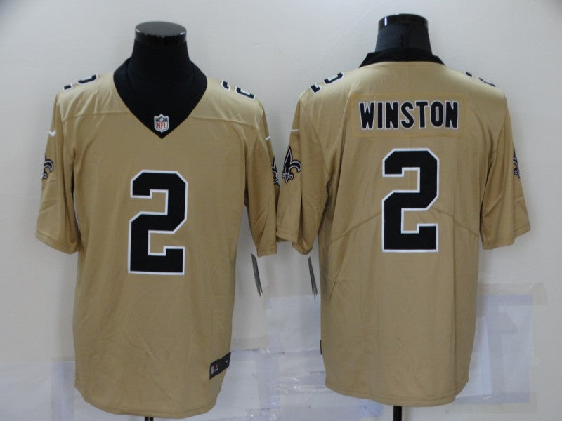 Men's New Orleans Saints Jameis Winston #2 Gold Inverted Game Jerseys