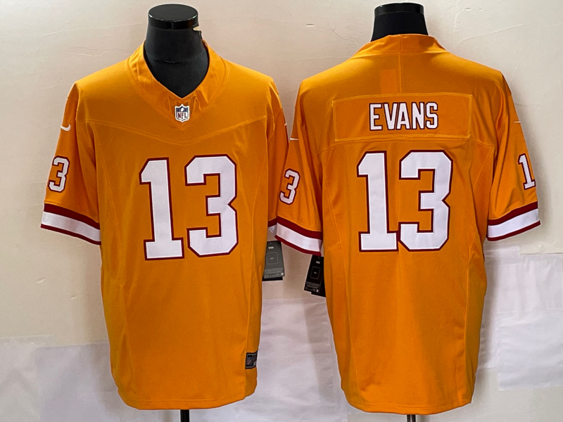 Men's Tampa Bay Buccaneers Mike Evans #13 Orange Throwback Game Jerseys