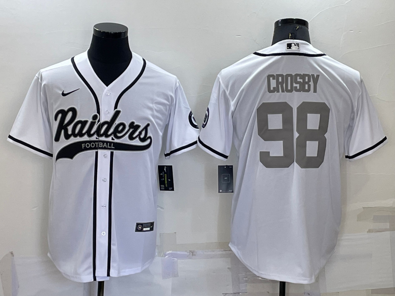 Men's Las Vegas Raiders Maxx Crosby #98 White Player Jerseys Joint Edition